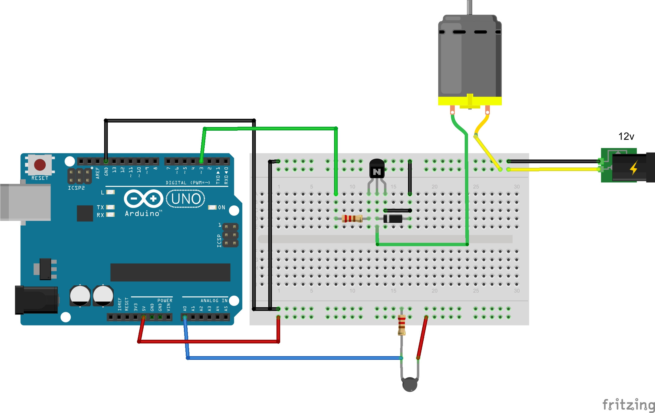 automatic temperature controlled fan using arduino ide